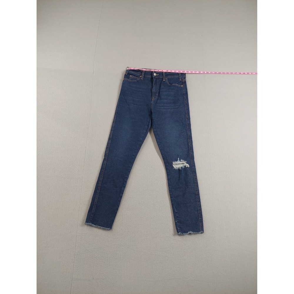 Levis Women Jean 28 Blue Denim Cotton Blend Skinny High Rise Stretch Distressed - Picture 9 of 16